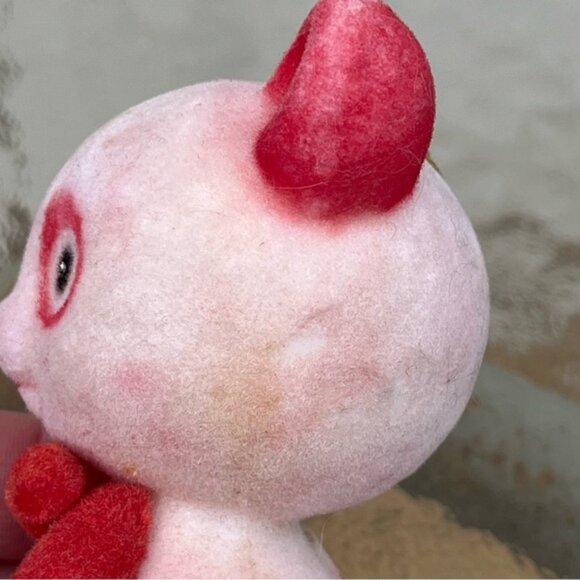 Vintage Blow Mold Flocked Red & White Panda Bear Ornaments Set of 2 - Picture 8 of 15